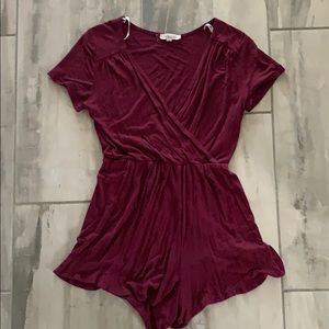 BURGUNDY/ PLUMISH ROMPER